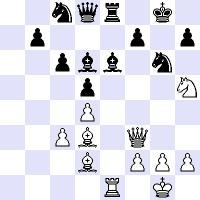Schachdiagramm für Schachtrainer - Taktik lange und kompliziert.