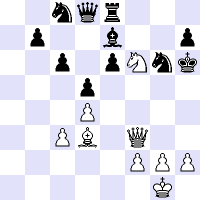 Schachdiagramm für Schachtrainer - Taktik kurz und weniger kompliziert.